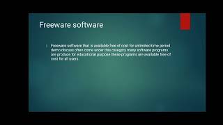 software and it's categories, what is shareware , freeware, public domain software ?