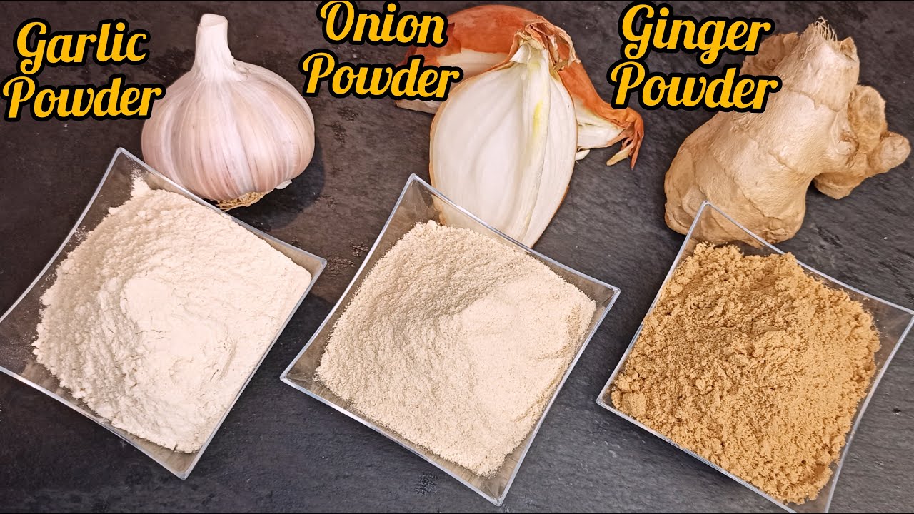 homemade onion powder, garlic powder & ginger powder recipe