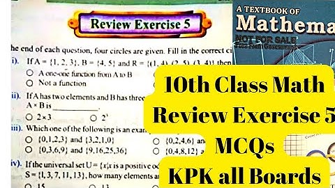 Function | Onto Function | Range | Domain | Disjoint Sets | 10th Class Math | Review Exercise 5 MCQs