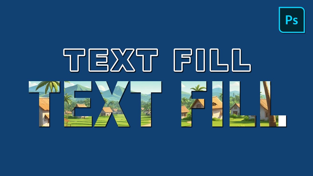 how to fill text with background in photoshop - YouTube