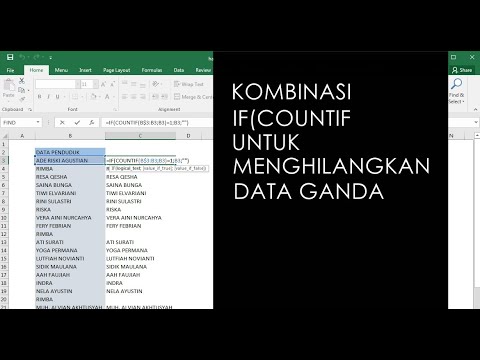 rumus IF(COUNTIF untuk menghapus data ganda/duplikat