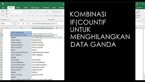 rumus IF(COUNTIF untuk menghapus data ganda/duplikat
