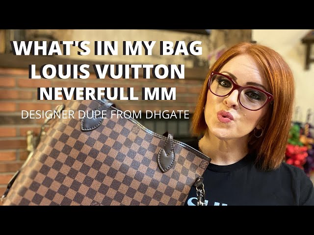 WHAT'S IN MY BAG LOUIS VUITTON NEVERFULL MM DESIGNER DUPE