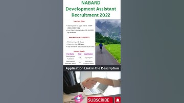 NABARD Development Assistant Recruitment 2022 | NABARD Vacancy 2022 #shorts #bank #nabard #vacancy