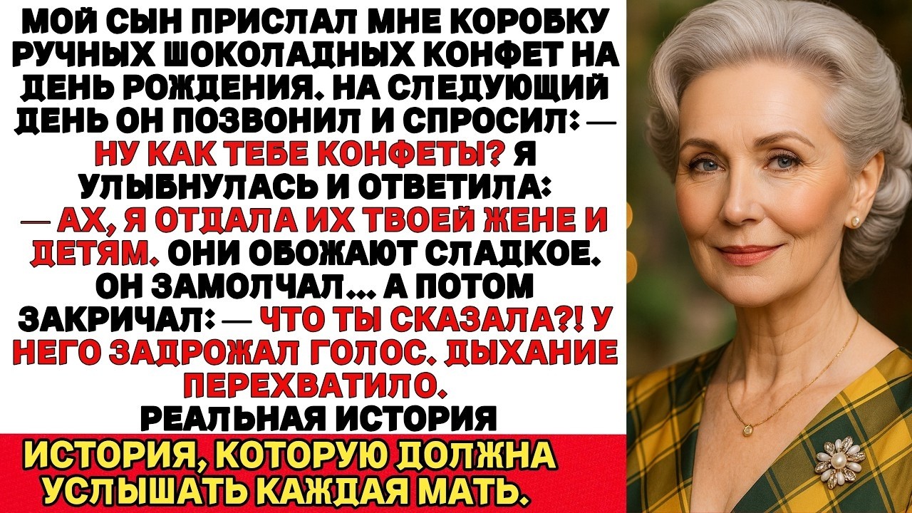 Мой сын прислал мне коробку шоколадных конфет на день рождения Но я отдала их своей невестке И тогда