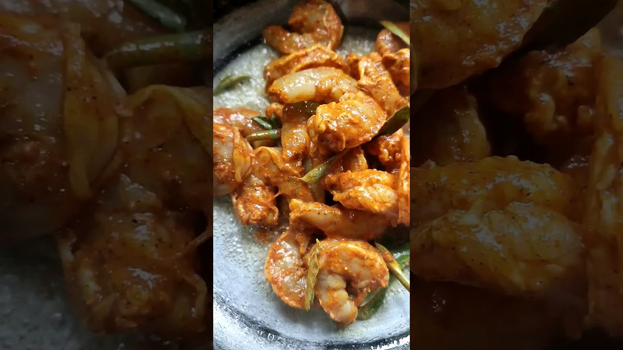 Delicious tender prawn in creamy coconut milk gravy 