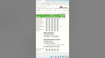 Excel Tips and Tricks - Online Attendance Sheet With Checkbox In Google Sheet