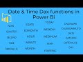 Learn all types of Date and Time Dax functions in Power Bi (35 min.)