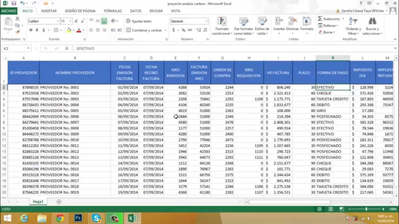 Videos Ciclo Of2013 Excel 27 Proyecto Cuentas por Pagar Proveedores Parte 2  - YouTube