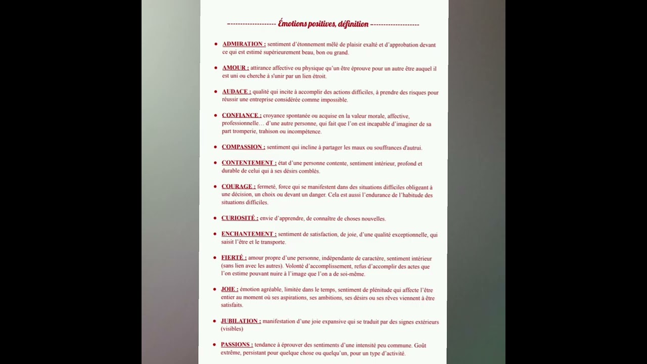 Davantage de détails concernant mes outils au sujet des émotions 🙂🙃