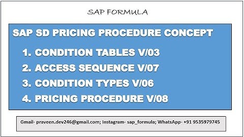 CONCEPT 38- SAP SD PRICING PROCEDURE INTRODUCTION V/08 || SAP FORMULA || SAP SD || PART 1