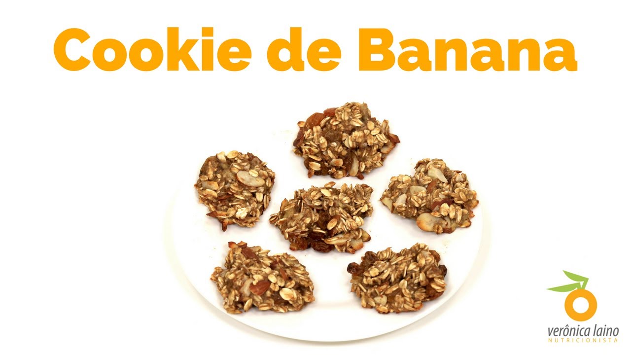 COOKIE DE BANANA - RECEITA DE BISCOITO SEM OVO, SEM TRIGO, SEM LACTOSE, SEM AÇÚCAR