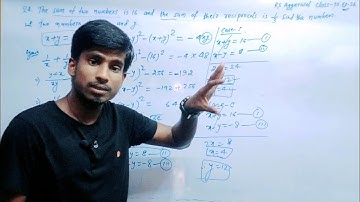 The sum of two numbers is 16 and the sum of their reciprocals is 1/3 find the numbers. Bharat Kumar