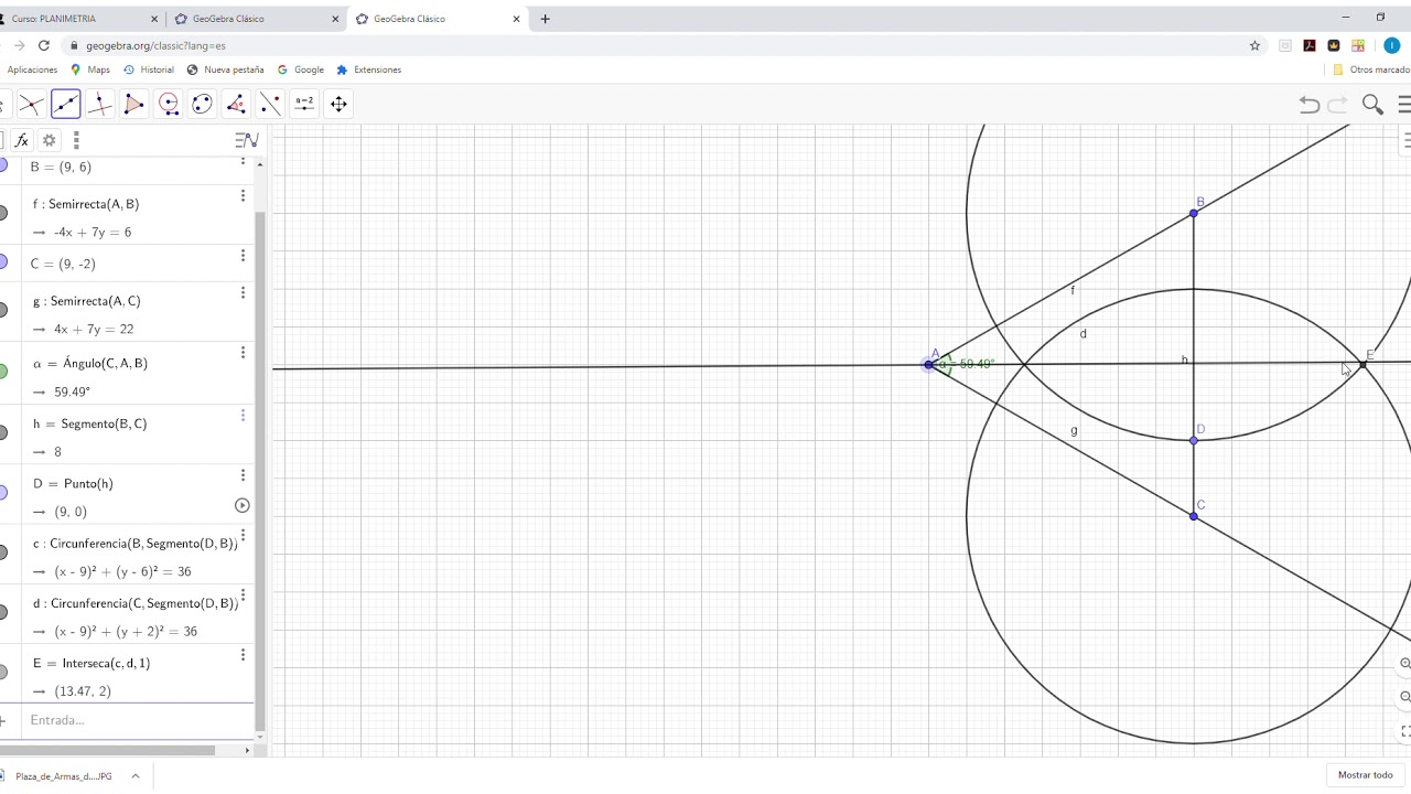 GeoGebra Clásico- Como hallar la bisectriz de un angulo - YouTube