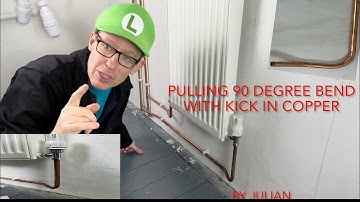 Pulling and installing a 90 degree bend with a  kick in copper pipe (4K).