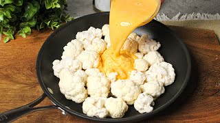 Just pour the eggs over the cauliflower! Incredibly satisfying, quick and easy!