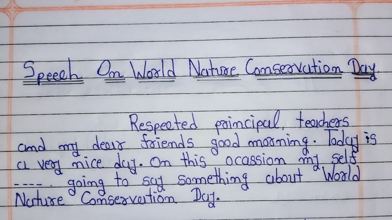 Speech on World Nature Conservation Day in English  World Nature