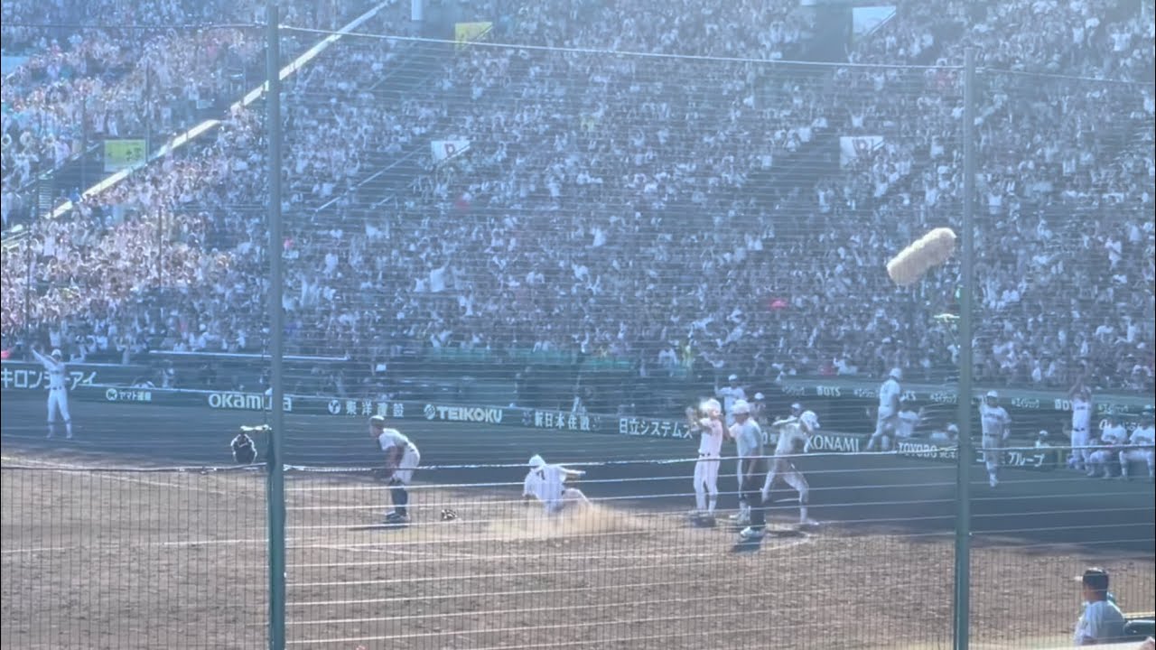 [HDR画質]県立岐阜商　10回裏同点　小鎗走者一掃タイムリーツーベース(対横浜)