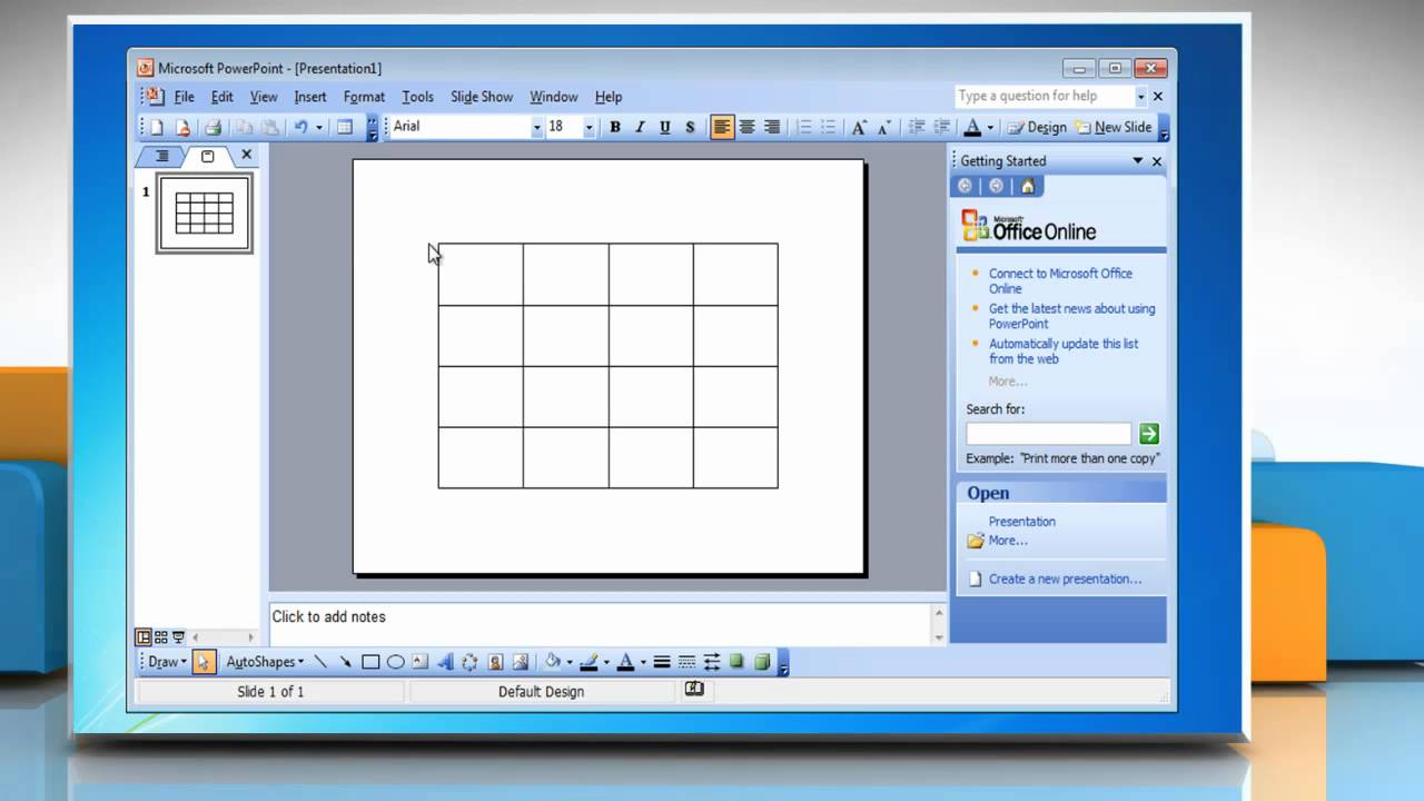 PowerPoint 2003: How to insert a table presentation on Windows® 7 - YouTube