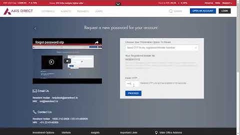 How to reset your AxisDirect  Password