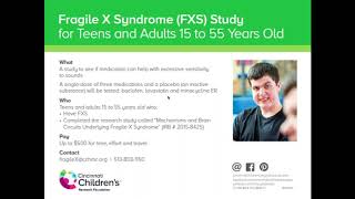 Medication for Individuals with Fragile X Syndrome
