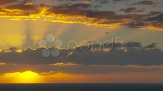 Sun Rays Through Clouds, Wide Angle, Sunrise Time Lapse. Stock Footage