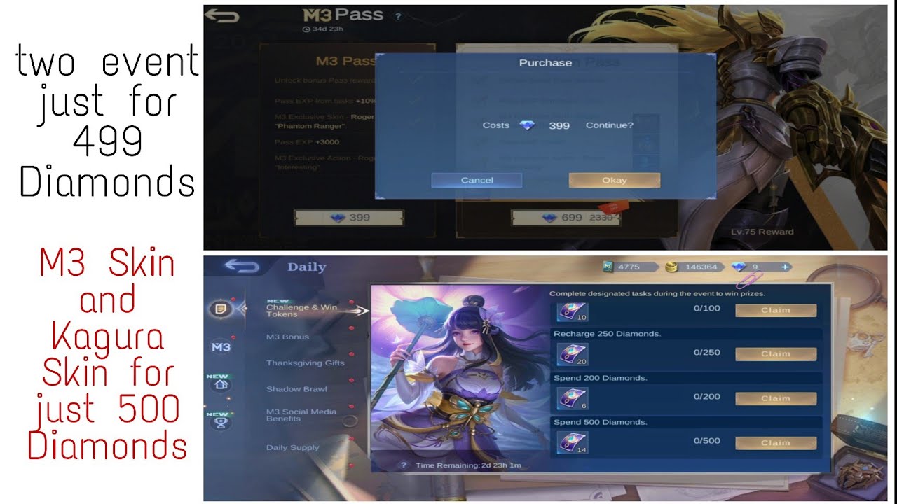 You Must Buy M3 Pass Worth Event Ever Roger M3 Skin Kagura Skin