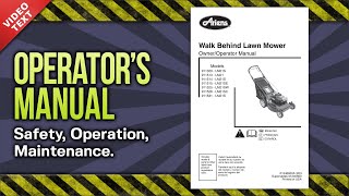Operator's Manual: Ariens Walk Behind Lawn Mowers (01240600A-2013)
