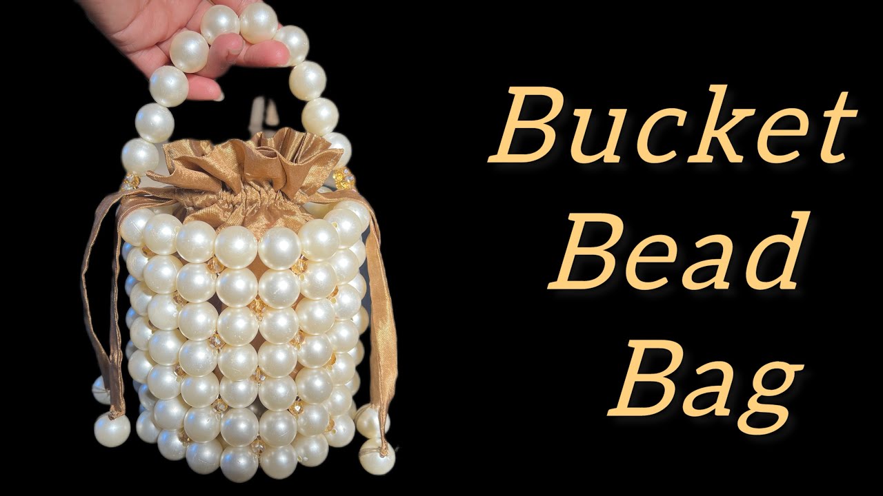 How to make beaded bucket bad | how to make pearl beaded bag | diy vintage pearl bead bag 🌼Gt brand 