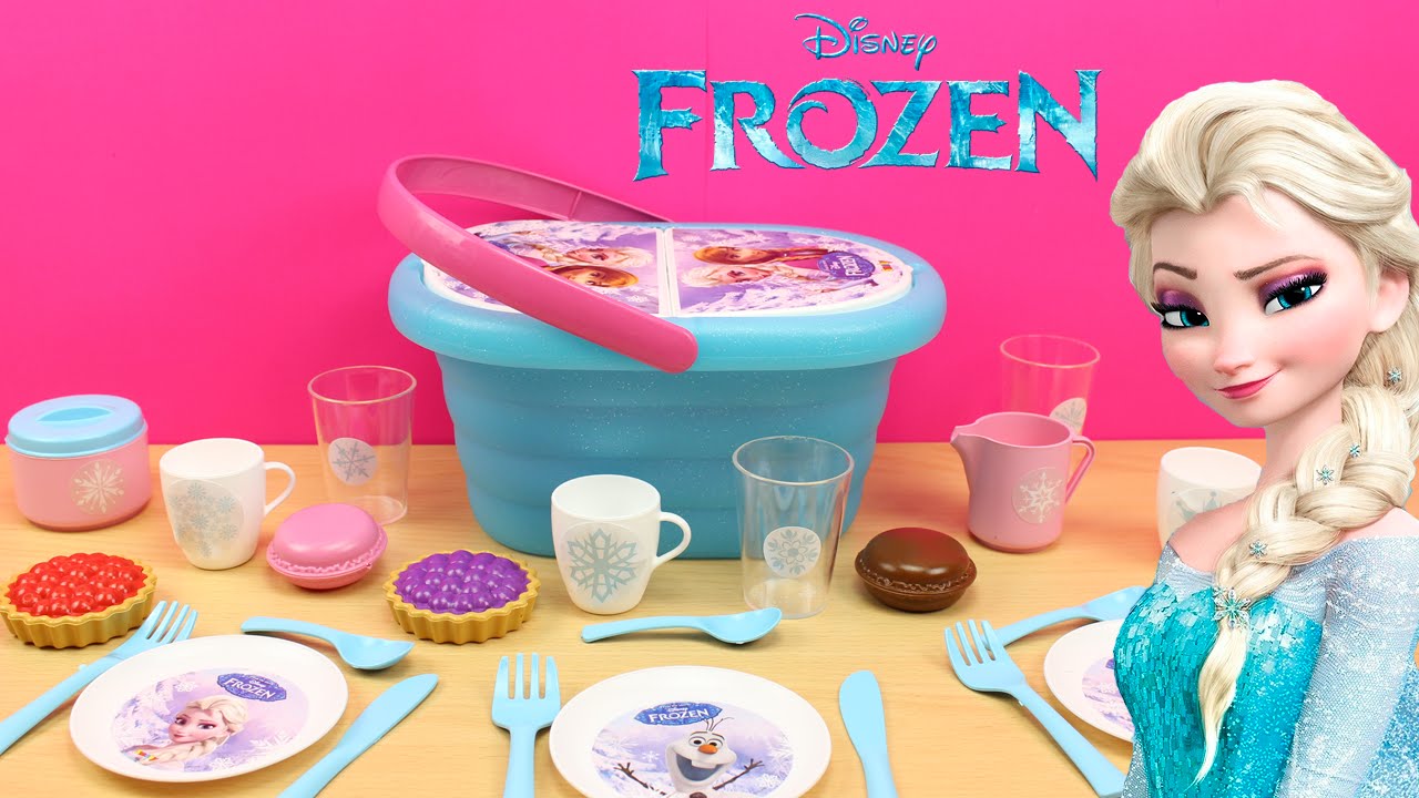 Cesta De Picnic Frozen 2 De Smoby Con 21 Accesorios Y Pegatinas Personalizables Para Niños De 3 Años