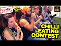 Chili eating contest feat uk chilli queen  foodies festival