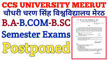 CCS University Semester Exams Datesheet Change | CCS University Exam Postponed 2023 | B.A B.COM B.SC
