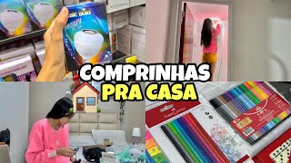 COMPREI UMA LÂMPADA COLORIDA PRO BANHEIRO| COMPREI CANETAS PRA ESTUDO🏠💗🥰