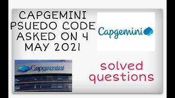Capgemini Pseudo Codes Asked on 4th May 2021 | Explained with tricks |Must Watch