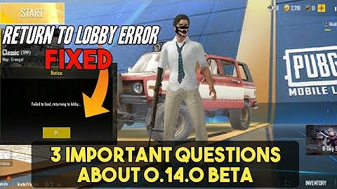 Pubg Mobile Lite 0.14.0 failed to load returning to lobby error fix