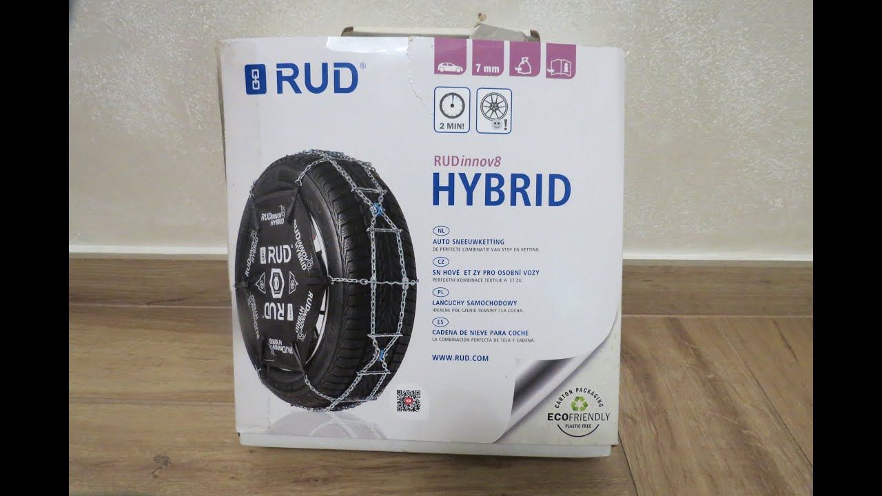 Chaînes à Neige RUD Hybrid Innov8 - Paire Pour Pneus 205/70R14 à 235/45R17, Protection Jantes