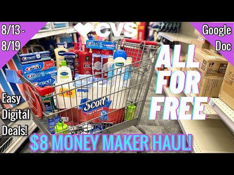 CVS Free & Cheap Couponing Deals & Haul | 8/13 – 8/19 | Easy $8 Money Maker! | Learn CVS Couponing