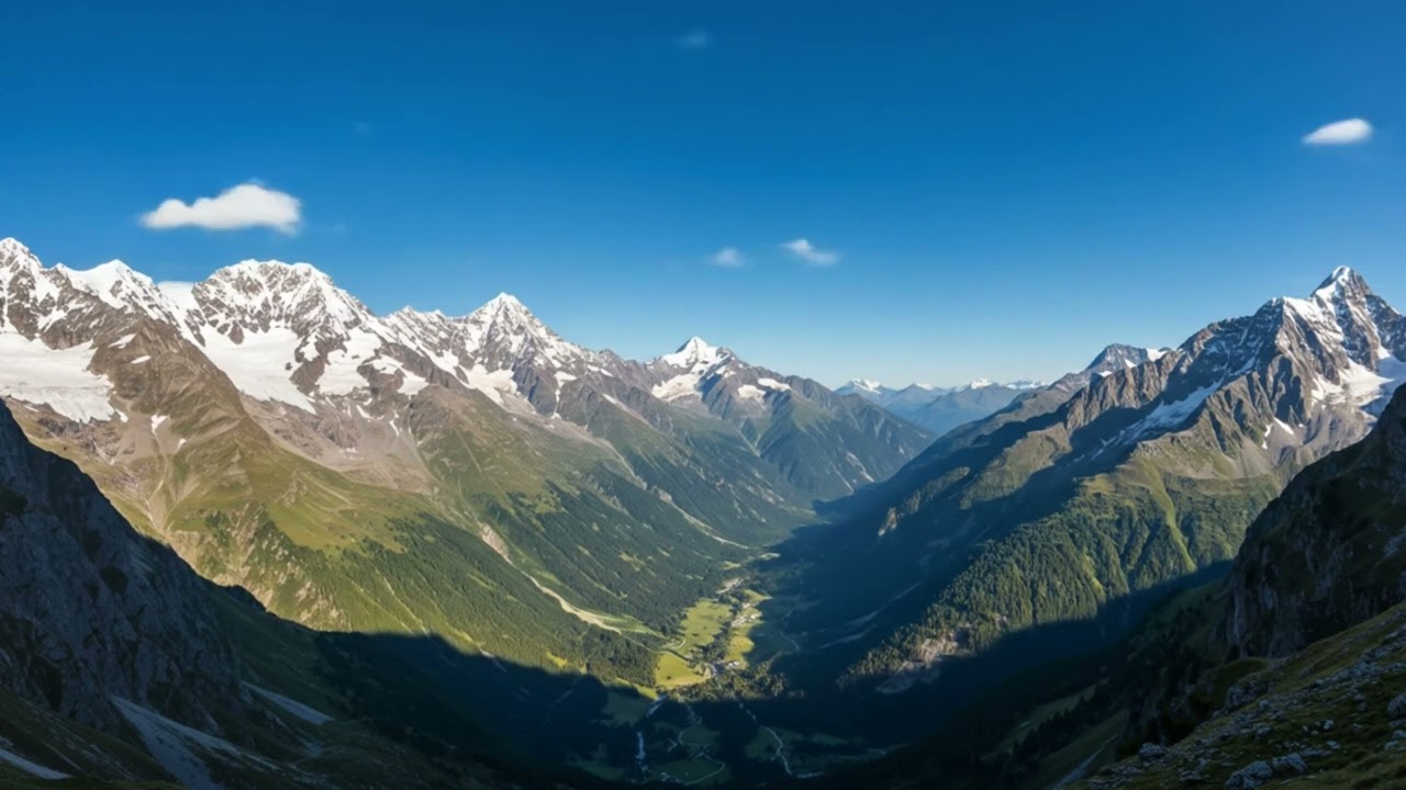Breathtaking Aerial View of Alpine Mountain Valley | Nature’s Majesty in 4K