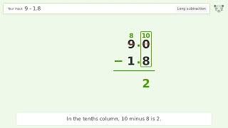 Long Subtraction Problem 9-1.8: Step-by-Step Video Solution