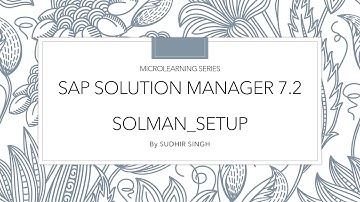 SolMan Microlearning - SOLMAN_SETUP Overview [English]