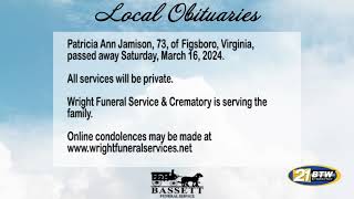 Obits for March 19, 2024