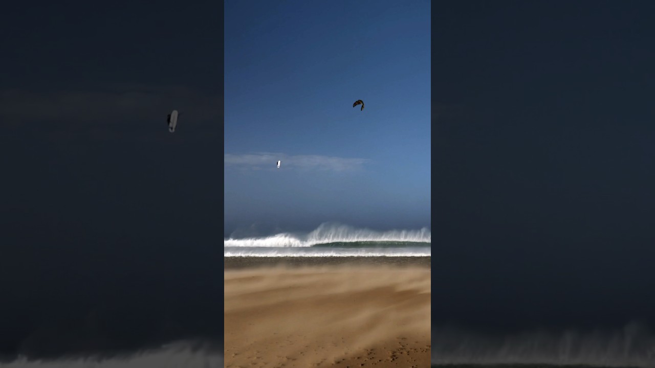 Windiest day ever!??? #storm #kiteboarding #bigair