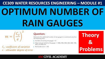 WRE Module1 [PART05]- Optimum Number of Rain Gauges - Rain Gauge Network - Equations & Problem