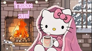 Hello Kitty Cozy Fireplace Night ❄️ Snowfall & Soft Piano Sounds for Sleep | 1 Hour screenshot 5