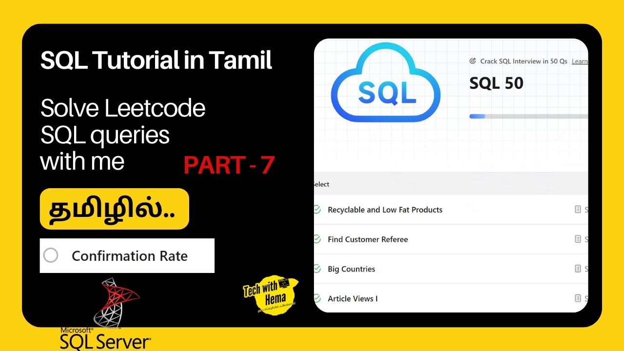 Leetcode SQL-7| Solve Leetcode SQL queries | SQL in tamil | Tech with ...