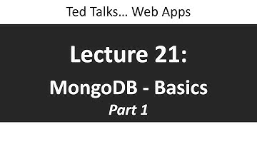 CSCI4208 - Lecture 21: MongoDB - Basics (Part 1)