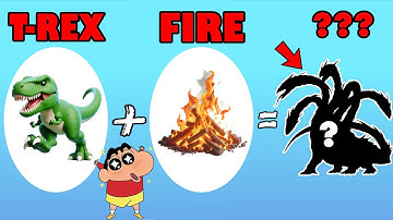 I Merged T-REX and FIRE to make a NEW CREATURE to FIGHT ALL UNITS with SHINCHAN and CHOP Animash
