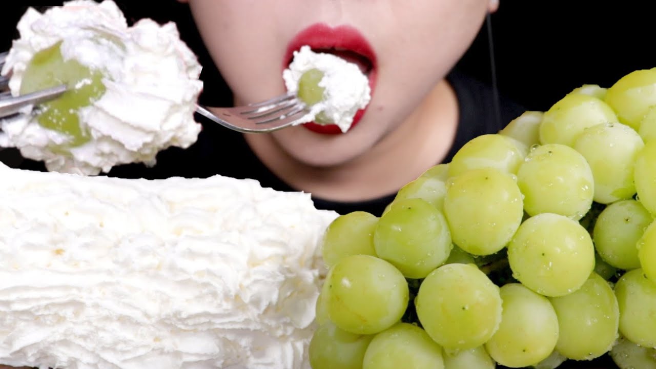 ASMR 샤인머스켓, 휘핑크림 리얼사운드 먹방 SHINE MUSKET EATING SOUND MUKBANG