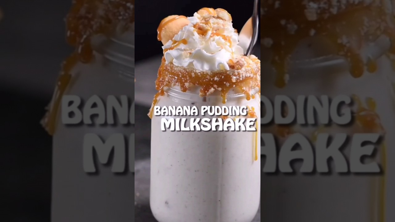 Banana Pudding Milkshake Recipe 😋😋 shorts milkshake banana pudding