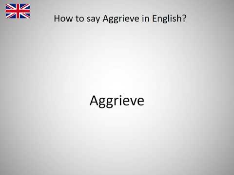 How to say Aggrieve in English?